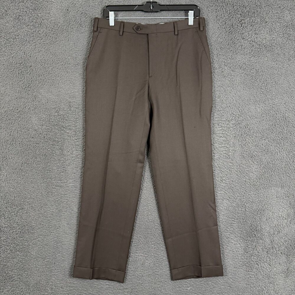 Brioni Dress Pants Mens 31x29 Brown Classic Fit Dress Slacks Wool Formal Italy